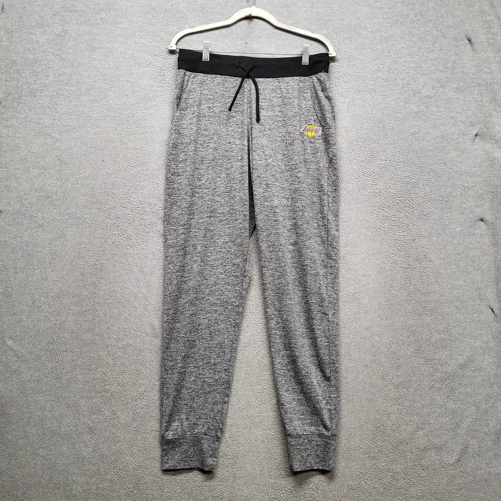 Los Angeles Lakers Women Activewear Pants L Gray Logo Embroidery‎ Antigua Jogger